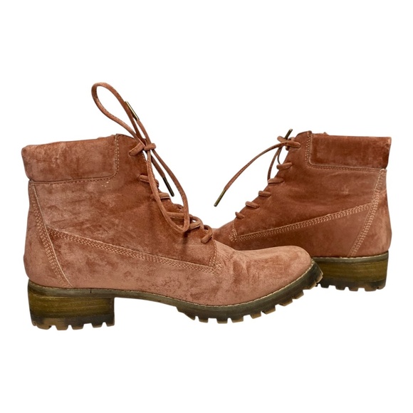 Mi.iM Sunset Velvet Lace-Up Boots Women’s Size 8.5 Wine Burgundy Ankle Booties - Picture 9 of 12